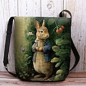 cheap Crossbody Bags-Women&#039;s Easter Bunny Shoulder Bag Crossbody Bag - Vintage Peter Rabbit design, hand-painted watercolor style, adjustable shoulder strap, perfect for Easter celebrations, spring outings and casual wear