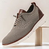 preiswerte Sneaker für Herren-Atmungsaktive Strick-Sneaker für Herren mit Kunstlederakzenten – stylische, leichte Sportschuhe für die Freizeit und den Komfort im Alltag