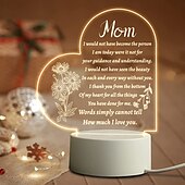 preiswerte Partybedarf-graviertes Nachtlicht für Mama – perfektes Geschenk von Tochter oder Sohn zum Muttertag, zu Weihnachten, zum Valentinstag – USB-betriebene LED-Lampe mit klarem Text &amp;schöne Muster