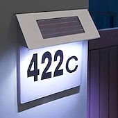 abordables Aplique de pared para exterior-Luz solar de acero inoxidable para señal de dirección – luz de pared exterior led para el hogar, el jardín, la calle y el patio | luz solar de noche impermeable 1 pieza