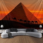 preiswerte Landschaftsteppich-Landschaft Ägypten Pyramide Hängender Wandteppich große Wandteppich Wanddekoration Fotografie Hintergrund Decke Vorhang Wohnraum Schlafzimmer Dekoration Wüstenschafe
