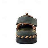 economico Sandali casual-Per uomo Sandali Scarpe fatte a mano Pelle crosta Traspirante Comodo Antiscivolo Con lacci intrecciali Giallo-marrone Nero Marrone