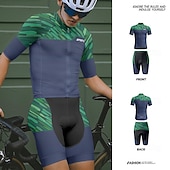 halpa Miesten vaatesarjat-Miesten Pyöräily jersey ja shortsit Lyhythihainen Maastopyöräily Maantiepyöräily Laivaston sininen Pyörä Spandex Urheilu Geometrinen Kirjain ja numero Vaatetus