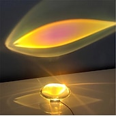 رخيصةأون مصباح جهاز عرض غروب الشمس-مصباح زخرفي كريستالي led مزود بمنفذ USB مصباح ليلي مزود بقوس قزح وغروب الشمس وإضاءة ملونة RGB لتزيين الغرفة هدية فريدة للأصدقاء
