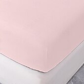baratos Lençóis e fronhas-1pc Lençol Ajustado de Cor Sólida Apenas (sem Trocas) Faixa Elástica em Torno do Colchão Fácil de Cuidar