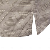 tanie Męskie koszule elitarnie-Męskie Koszula Czarny Biały Khaki Krótki rękaw Jednokolorowe Kubański kołnierz Na zewnątrz Casual Guziki Odzież Codzienny Codzienne Wypoczynek