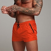 baratos calção de banho boxer masculino-Homens Calção Justo de Natação Shorts de Natação Bermuda de Surf Calças Com Cordão Com bolsos Natação Surfe Praia Esportes Aquáticos Cor Sólida Verão Primavera