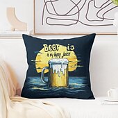 billige &quot;Quotes&amp;Saying Style&quot;-Øl Entusiast Dekorative Kasteputer Deksel 1PC Myk Kvadratisk Sofa Pute Sak Puteputer Soverom Stue Sofa Stol