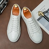 billiga Tillfällig-vardagssneakers i vitt krokodilmönster för män – snygga snörskor för dagligt bruk och fashionabla utflykter