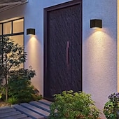 お買い得  屋外用ウォールライト-ソーラーウォールライト 防水 屋外 温白色/RGB LED 装飾照明 庭 ガーデン 外壁用 屋外ソーラーフェンスライト 2個