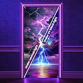 levne Kryty dveří-Černé světlo dekorace na dveře kryty na dveře svítící ve tmě krajina blesk dveřní gobelín závěsové dekorace pozadí interiér/exteriér dveřní banner pro přední dveře venkovský dům