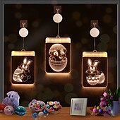 cheap Decorative Lights-LED Easter bunny Easter egg with suction cup window lamp, festive dinner party atmosphere decoration lamp, AAA battery box power supply
