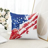 cheap Holiday Cushion Cover-American Flag Vintage Decorative Toss Pillows Cover 1PC Soft Square Couch Cushion Case Pillowcase for Bedroom Livingroom Sofa Chair 4th of July Independence Day