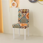 abordables Funda para silla de comedor-Funda para silla de comedor, súper ajustada, elástica, extraíble, lavable, corta, funda protectora para silla de comedor, funda para asiento para hotel, comedor, ceremonia, banquete, fiesta de bodas