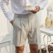 abordables Shorts de costume-Homme Robe Short Short d&#039;été Short de travail Shorts décontractés Poche Plein Confort Court Formel Soirée Travail Mode Style classique bleu marine Abricot Micro-élastique