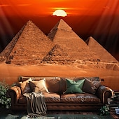 preiswerte Landschaftsteppich-Landschaft Ägypten Pyramide Hängender Wandteppich große Wandteppich Wanddekoration Fotografie Hintergrund Decke Vorhang Wohnraum Schlafzimmer Dekoration Wüstenschafe