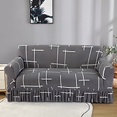 baratos Cobertura de Sofa-1 peça capa de sofá elástica com saia capa de sofá impressa protetor de móveis para quarto sala de estar decoração de casa