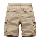 cheap Holiday-Men&#039;s Cargo Shorts Shorts Bermuda shorts Hiking Shorts Drawstring Elastic Waist Multi Pocket Color Block Plain Breathable Moisture Wicking Knee Length Outdoor Casual Running Sports Fashion Black Army