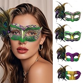 levne Maska-Karnevalová maska Maska Halloween rekvizity Dospělé Dámské Poloviční obličej Výkon Párty Plesová maškaráda Karneval Mardi Gras Jednoduchý karnevalový kostým