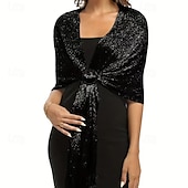 cheap Wedding Guest Wraps-Sparkling Metallic Shawls and Wraps with Buckle,for Evening Dresses Party Wedding Bride Bridesmaid