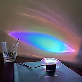 رخيصةأون مصباح جهاز عرض غروب الشمس-مصباح زخرفي كريستالي led مزود بمنفذ USB مصباح ليلي مزود بقوس قزح وغروب الشمس وإضاءة ملونة RGB لتزيين الغرفة هدية فريدة للأصدقاء