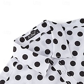 economico camicia da uomo con bottoni-Per uomo Camicia Camicia Estiva Camicia casual Camicia da Spiaggia Camicia con Bottoni Nero Bianco Rosa Rosso Manica Lunga A Pois Bavero Vacanza Ferie Bottonato Abbigliamento Poliestere Moda Casual