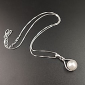 abordables Conjuntos de joyas-Juego de Joyas 1 juego Perla Artificial Legierung 1 Collar Pendientes Mujer Elegante Coreano Dulce Bonito Bola Redondo Conjunto de joyas Para Invitado a la boda Trabajo Regalo