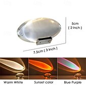 رخيصةأون مصباح جهاز عرض غروب الشمس-مصباح زخرفي كريستالي led مزود بمنفذ USB مصباح ليلي مزود بقوس قزح وغروب الشمس وإضاءة ملونة RGB لتزيين الغرفة هدية فريدة للأصدقاء