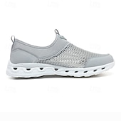 Недорогие Мужские кроссовки-мужские серые сетчатые кроссовки без застежек с амортизирующей подошвой для легкости и комфорта при активном образе жизни