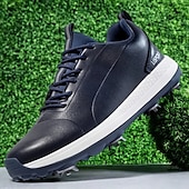 cheap Men&#039;s Golf Shoes-Men&#039;s Black and White Golf Shoes with Spiked Sole, Breathable Upper, and Lightweight Design for Comfort and Support on the Golf Course