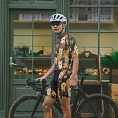 economico Set di abbigliamento da uomo-Per uomo Maglia con pantaloncini da ciclismo Manica corta Ciclismo da montagna Cicismo su strada Nero Giallo Rosso Con cagnolino Bicicletta Elastene Gli sport Con cagnolino Abbigliamento