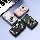 abordables Cámara y fotografía-Cámara de vídeo digital compacta de bolsillo para cine, con enfoque automático, 64 MP, 4K, detección de rostros, zoom de 18x de 2,4 pulgadas, batería recargable de 650 mAh