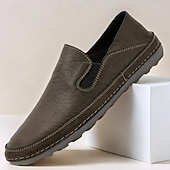 abordables Chaussures sans lacets &amp; mocassins-Mocassins en similicuir pour hommes – chaussures décontractées confortables avec côtés élastiques pour un usage quotidien et des activités de plein air