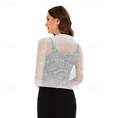 cheap Wedding Guest Wraps-Sparkling Metallic Shawls and Wraps with Buckle,for Evening Dresses Party Wedding Bride Bridesmaid