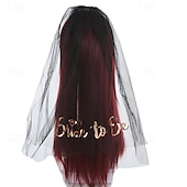 cheap Wedding Decorations-Bridal Veil for Bride-to-Be, Double Layer Veil for Bachelorette Party, Wedding Dress Veil with Hairpiece for Bride