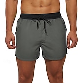 baratos Calções de Banho Masculinos-Homens Calção Justo de Natação Shorts de Natação Bermuda de Surf Calças Com Cordão Com bolsos Natação Surfe Praia Esportes Aquáticos Retalhos Cor Sólida Verão Primavera