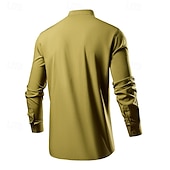 preiswerte Herrenhemd zum Knöpfen-Herren Hemd Sommerhemd Freizeithemd Strandhemd Knopfhemd Schwarz Weiß Grün Langarm Einfach Großvaterkragen Stehkragen Urlaub Hawaiianisch Button-Down Bekleidung Polyester Mode Lässig Bequem
