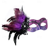 preiswerte Maske-Karnevalsmaske Venezianische Maske Columbina Erwachsene Herren Damen Halbes Gesicht Party Maskerade Karneval von Venedig Karneval Einfaches Karnevalskostüm