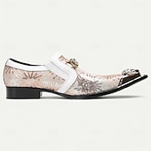 baratos Sapatos Sociais Elementares-Mocassins em Couro de Vaca Premium Masculinos com Design Floral em Lantejoulas e Detalhe de Fivela de Cristal com Ponta Dourada–Sapatos Slip-On de Luxo para Ocasiões Especiais e Vestuário Noturno
