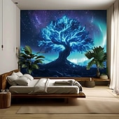 Недорогие Дерево жизни гобелен-Гобелен с мандалой Древо Жизни настенное искусство большой гобелен фреска декор фотографический фон плед занавеска для дома спальни и гостиной