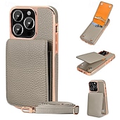 economico Cover per iPhone-telefono Custodia Per iPhone 16 15 14 Pro Max Plus 13 Pro Max Copertura Posteriore con Supporto Magnetico con Cordino Retrò Placcatura Pelle PU