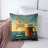 billige &quot;Quotes&amp;Saying Style&quot;-Øl Entusiast Dekorative Kasteputer Deksel 1PC Myk Kvadratisk Sofa Pute Sak Puteputer Soverom Stue Sofa Stol