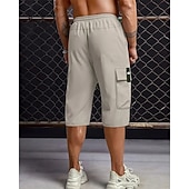 Χαμηλού Κόστους ΕΞΩΤΕΡΙΚΟΥ ΧΩΡΟΥ-Ανδρικά Σορτς φορτίου Καλοκαιρινό σορτς σορτς κάπρι Κορδόνι Ελαστική μέση Πολλαπλή τσέπη Σκέτο Άνεση Φοριέται Μήκος μοσχάρι ΕΞΩΤΕΡΙΚΟΥ ΧΩΡΟΥ Αθλημα Καθημερινά Μοντέρνα Καθημερινό Μαύρο Χακί