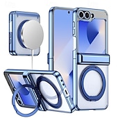 economico Cover Samsung-telefono Custodia Per Samsung Galaxy Capovolgi Z 6 Z Flip 5 Per retro Con supporto A calamita Supporta la ricarica wireless Retrò Placcatura PC