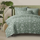 baratos 100% algodão-Capa de Edredom com Padrão Floral Tamanho Twin Conjunto de Cama Conjuntos de Colchas Capa Leve e Macia com 2 Fronhas para Verão Primavera