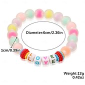 voordelige Feest benodigdheden-5 stuks schattige zonnebloem, regenboog bedel kralen eenhoorn zonnebloem regenboog armbanden set