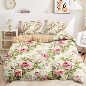 economico 100% cotone-set copripiumino floreale set di piante tropicali in cotone set morbido set di biancheria da letto di lusso in 3 pezzi set decorazioni per la casa regalo twin completo king size copripiumino queen