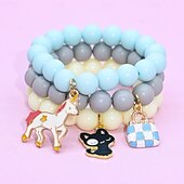 cheap Party Supplies-3pcs Cute Sun Flower, Rainbow Charm Beaded Unicorn Sun Flower Rainbow Bracelets Set