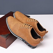 economico Semi-formale-scarpe casual oxford da uomo, sneakers eleganti con lacci blu e nere con dettagli in pelle scamosciata, calzature eleganti per lavoro, matrimoni e uso quotidiano