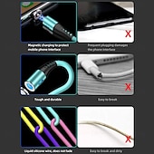 levne Kabely pro mobilní telefony-USB C kabel Bleskový kabel Micro USB kabel USB A na Lightning / micro / USB C 2.4 A Nabíjecí kabel Magnetické Tekutý silikagel Pro iPad Samsung Xiaomi Doplňky k mobilu